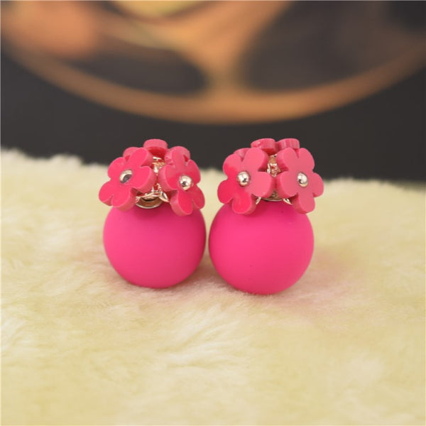 Personality Flower Double Stud Earrings